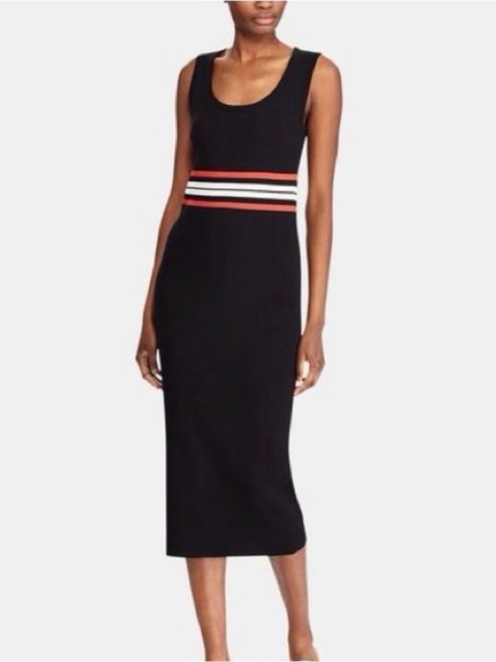 Polo Ralph Lauren Black  Dress – SP – Scoop Neck, Striped Waistband